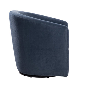 English Elm Oaklynn Barrel Swivel Accent Chair in Durable Performance Fabric — Stain-Resistant, 360° Comfort Navy B050P281008