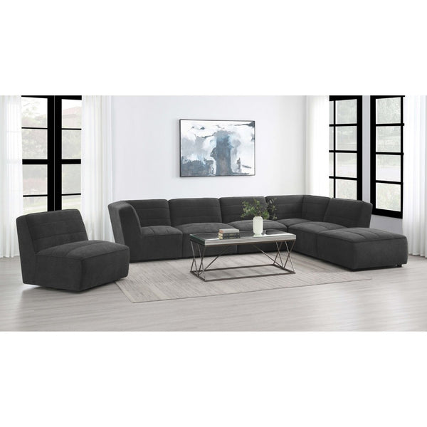 English Elm Ortega Boucle Square Ottoman Textured Charcoal Upholstery for Living Room Seating B062P451788