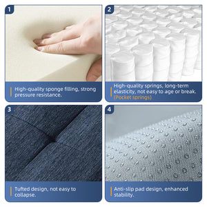 English Elm Modern Oversized Modular Sectional Sofa - Soft Chenille, 4-Piece Design, No Assembly, 4 Pillows Included W1885S00059