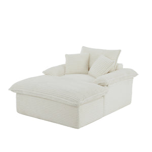 English Elm 51.97 modern cushioned compression single seat sofa with oversized footrest deep plush seating for comfort and support White W3396P330951