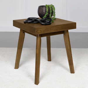 English Elm Square Wood Side Table - Mid-Century Modern Walnut Brown Accent Table For Stylish Living Spaces B016P370666-GIGA