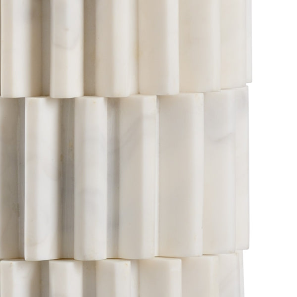 Wildwood Langdon Sculptural Table Lamp With Faux Stone & Crystal Base, Off-White Linen Shade, 30.5" Tall 60701