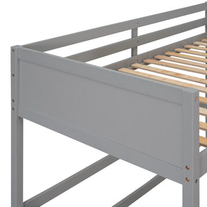 HomeRoots Gray Four Poster Solid Wood Twin Loft Bed - Modern Elegance, Space-Saving Design for Kids & Teens 607014