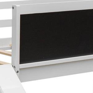 HomeRoots White Twin Loft Bed with Slide - Space-Saving Solid Wood Design for Fun, Durable, and Stylish Bedrooms 607022