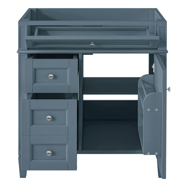 English Elm 30'' Freestanding Bathroom Vanity Base with Tip-out Tray and Adjustable Shelf Storage N710P236988M