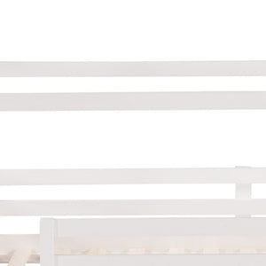 HomeRoots White Canopy Twin Loft Bed with Slide - Durable Solid Wood Design for Fun, Study, and Play Space 607026