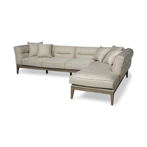 HomeRoots 121" Brown Fabric Sofa - Spacious U-Shaped Design, Plush Seating for 4, Perfect for Modern Living Rooms! 607067