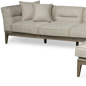 HomeRoots 121" Brown Fabric Sofa - Spacious U-Shaped Design, Plush Seating for 4, Perfect for Modern Living Rooms! 607067