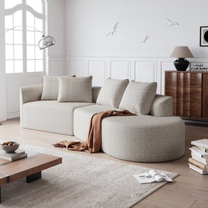 English Elm Modern Oversized Sectional Sofa - 112-Inch Chenille 4-Seater Cloud Couch With Throw Pillows & Comfort W834P323317