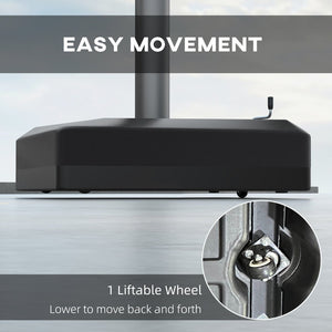 English Elm Outsunny Heavy-Duty Fillable Umbrella Base For 84D-110V02, Adjustable, Mobile Stand With Cross Base W2225P174154-GIGA