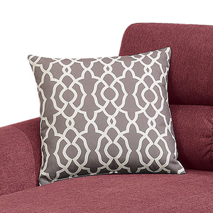 English Elm Reversible Tufted Velvet Sectional Sofa with Reversible Chaise, Nailhead Trim and Accent Pillows Red 34 L x 88 W x 23 H B089P389531