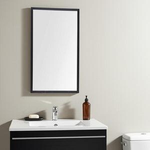 HomeRoots 42" Sleek Black Framed Bathroom Vanity Mirror - Modern Design for Stylish Reflection & Versatile Use 607217