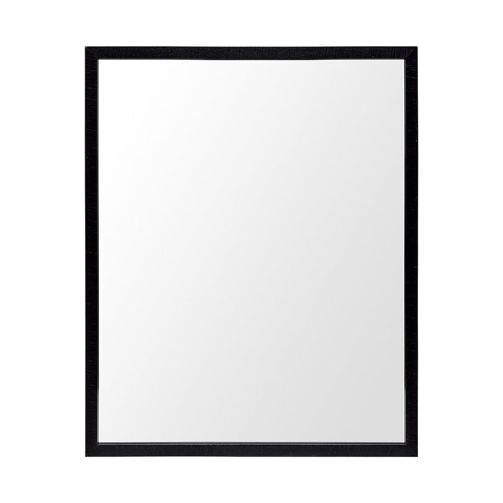HomeRoots 32" Modern Black Framed Bathroom Mirror - Sleek Design, Easy Installation, Versatile for Any Space 607218