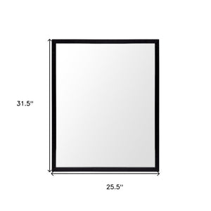 HomeRoots 32" Modern Black Framed Bathroom Mirror - Sleek Design, Easy Installation, Versatile for Any Space 607218