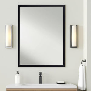 HomeRoots 32" Modern Black Framed Bathroom Mirror - Sleek Design, Easy Installation, Versatile for Any Space 607218