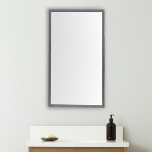 HomeRoots 42" Gray Framed Vanity Mirror - Modern Design, Easy to Install, Perfect for Bathrooms & Entryways 607221