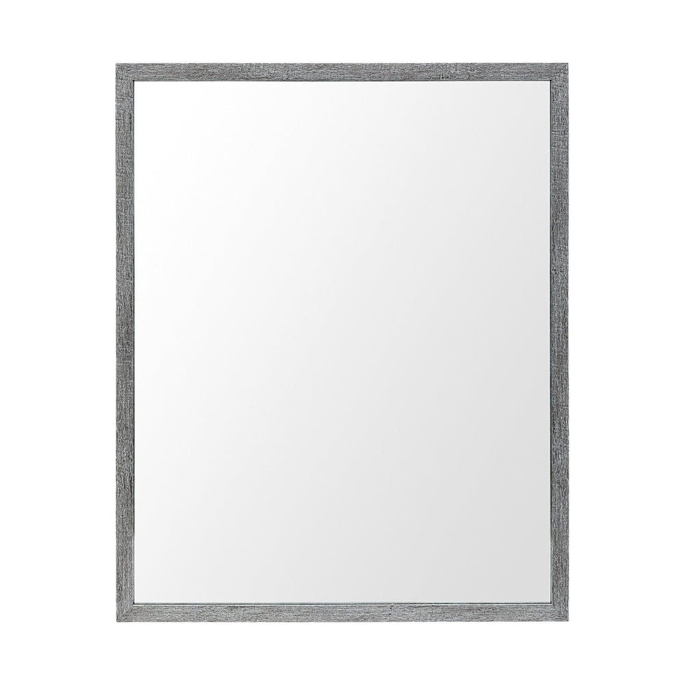 HomeRoots 32" Contemporary Gray Framed Vanity Mirror - Modern Design, Premium Glass, Versatile Accent for Any Room 607222