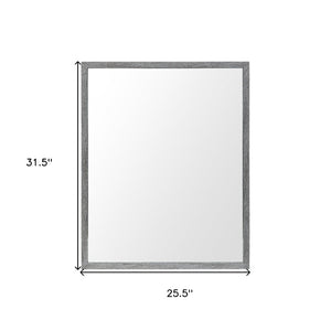 HomeRoots 32" Contemporary Gray Framed Vanity Mirror - Modern Design, Premium Glass, Versatile Accent for Any Room 607222