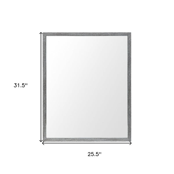 HomeRoots 32" Contemporary Gray Framed Vanity Mirror - Modern Design, Premium Glass, Versatile Accent for Any Room 607222