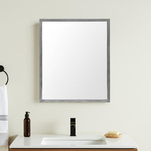 HomeRoots 32" Contemporary Gray Framed Vanity Mirror - Modern Design, Premium Glass, Versatile Accent for Any Room 607222