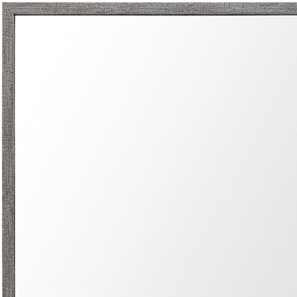 HomeRoots 42" Gray Framed Bathroom Vanity Mirror - Modern Rectangle Design for Stylish Spaces & Daily Grooming 607223