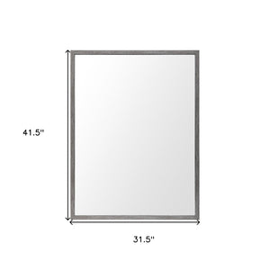 HomeRoots 42" Gray Framed Bathroom Vanity Mirror - Modern Rectangle Design for Stylish Spaces & Daily Grooming 607223