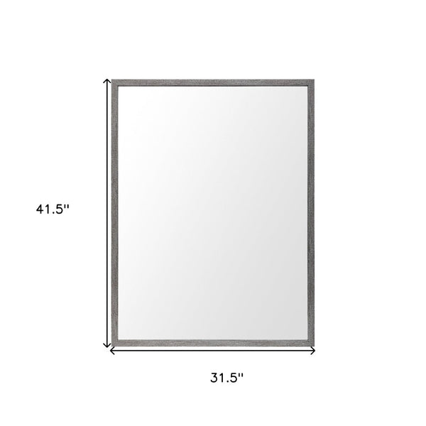 HomeRoots 42" Gray Framed Bathroom Vanity Mirror - Modern Rectangle Design for Stylish Spaces & Daily Grooming 607223