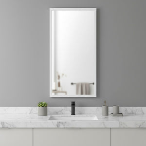 HomeRoots 42" White Framed Bathroom Vanity Mirror - Modern, Durable Design for Stylish Grooming & Decor 607225
