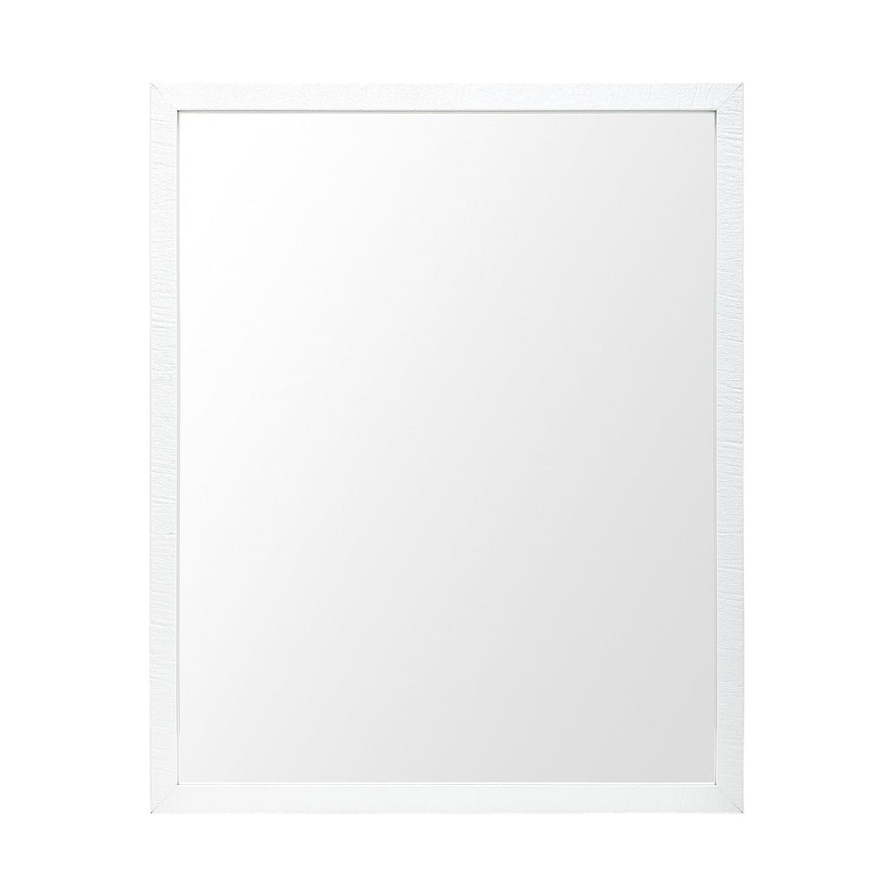 HomeRoots 32" White Framed Bathroom Vanity Mirror - Modern, Durable Design for Stylish Spaces & Easy Installation 607226