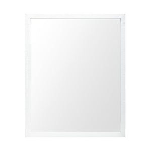 HomeRoots 32" White Framed Bathroom Vanity Mirror - Modern, Durable Design for Stylish Spaces & Easy Installation 607226