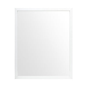 HomeRoots 32" White Framed Bathroom Vanity Mirror - Modern, Durable Design for Stylish Spaces & Easy Installation 607226