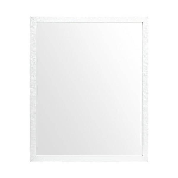 HomeRoots 32" White Framed Bathroom Vanity Mirror - Modern, Durable Design for Stylish Spaces & Easy Installation 607226