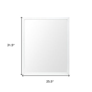 HomeRoots 32" White Framed Bathroom Vanity Mirror - Modern, Durable Design for Stylish Spaces & Easy Installation 607226