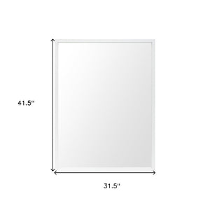 HomeRoots 42" White Framed Bathroom Vanity Mirror - Modern Elegance for Any Space, Easy Install & Durable Design 607227