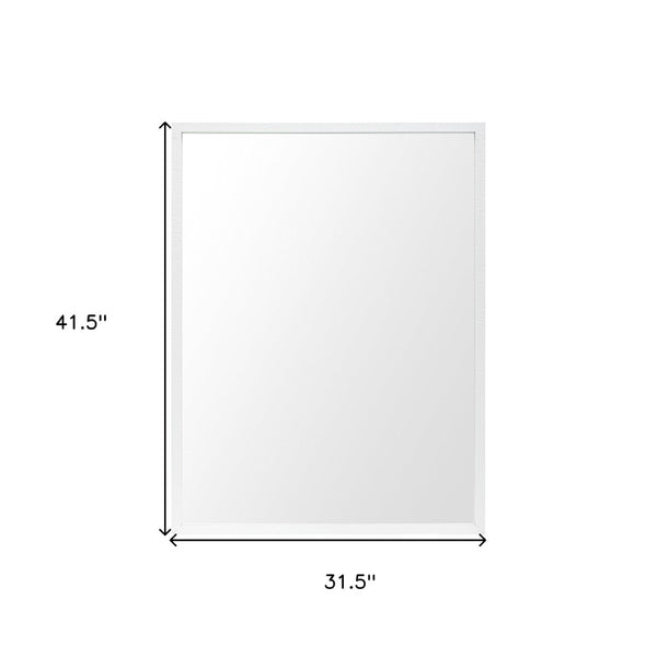 HomeRoots 42" White Framed Bathroom Vanity Mirror - Modern Elegance for Any Space, Easy Install & Durable Design 607227