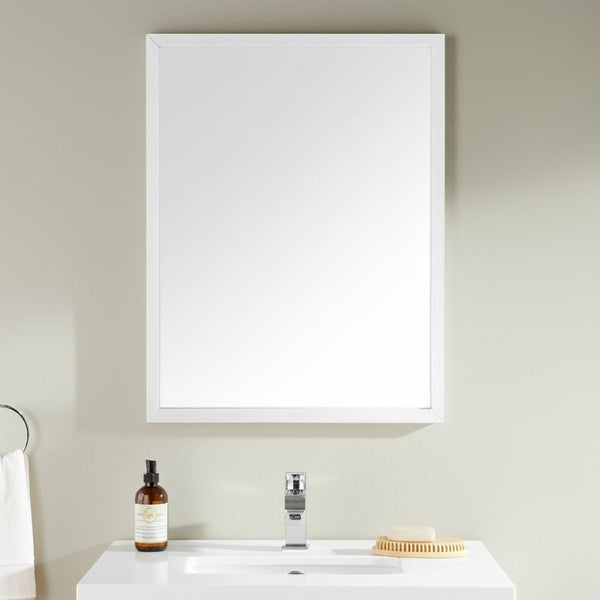 HomeRoots 42" White Framed Bathroom Vanity Mirror - Modern Elegance for Any Space, Easy Install & Durable Design 607227