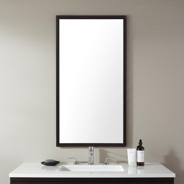 HomeRoots 42" Sleek Black Framed Bathroom Vanity Mirror – Modern Design for Stylish Home Decor & Easy Installation 607229