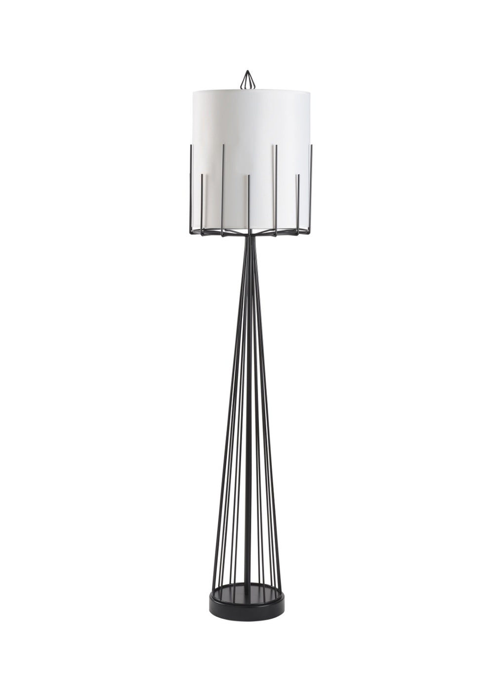 Wildwood Otis Satin Black Floor Lamp — Slim Wire-Frame Ambient Lighting, 65" Tall Modern Accent Light 60723