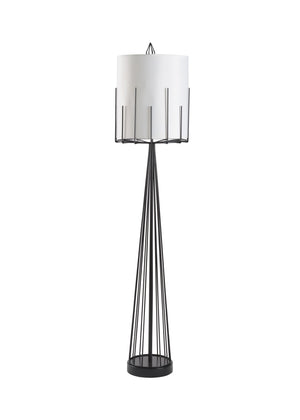 Wildwood Otis Satin Black Floor Lamp — Slim Wire-Frame Ambient Lighting, 65" Tall Modern Accent Light 60723