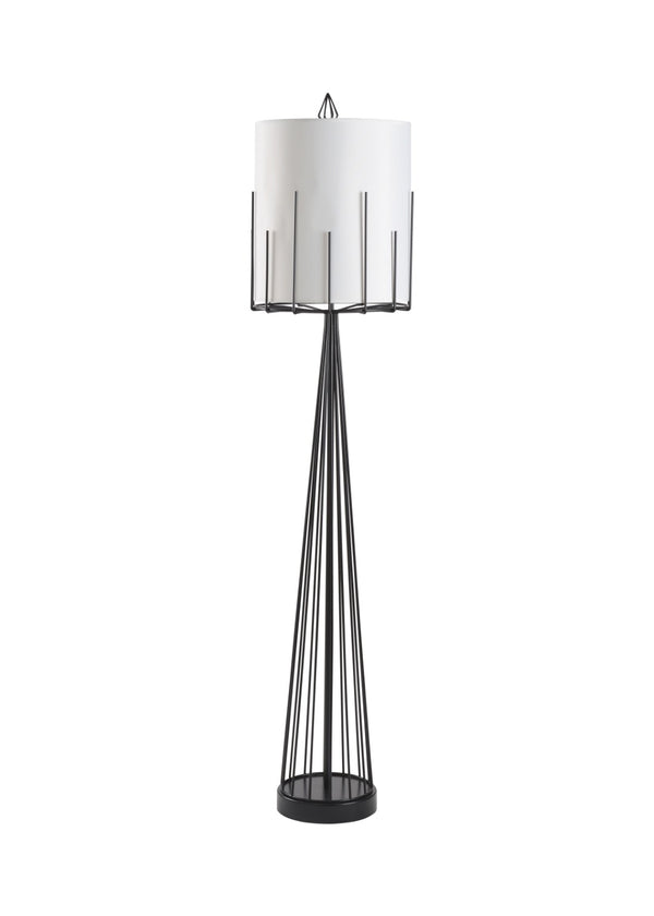 Wildwood Otis Satin Black Floor Lamp — Slim Wire-Frame Ambient Lighting, 65" Tall Modern Accent Light 60723