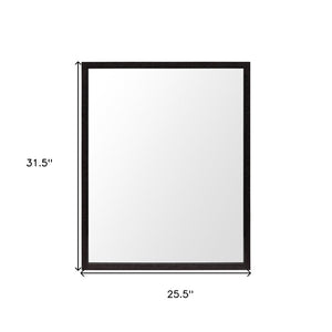 HomeRoots 32" Espresso Framed Vanity Mirror - Stylish Accent for Bathrooms & Living Spaces, Durable Design 607230
