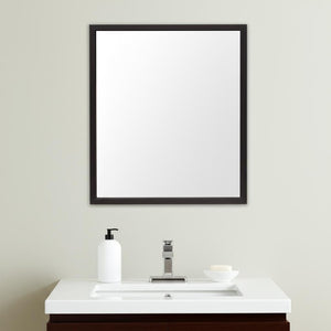 HomeRoots 32" Espresso Framed Vanity Mirror - Stylish Accent for Bathrooms & Living Spaces, Durable Design 607230