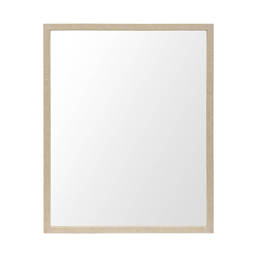 HomeRoots 32" Stylish Tan Framed Bathroom Vanity Mirror - Modern Design, Durable, Versatile for Any Room 607234