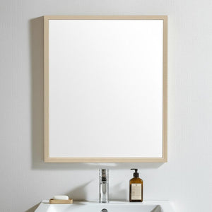 HomeRoots 32" Stylish Tan Framed Bathroom Vanity Mirror - Modern Design, Durable, Versatile for Any Room 607234