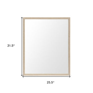 HomeRoots 32" Stylish Tan Framed Bathroom Vanity Mirror - Modern Design, Durable, Versatile for Any Room 607234