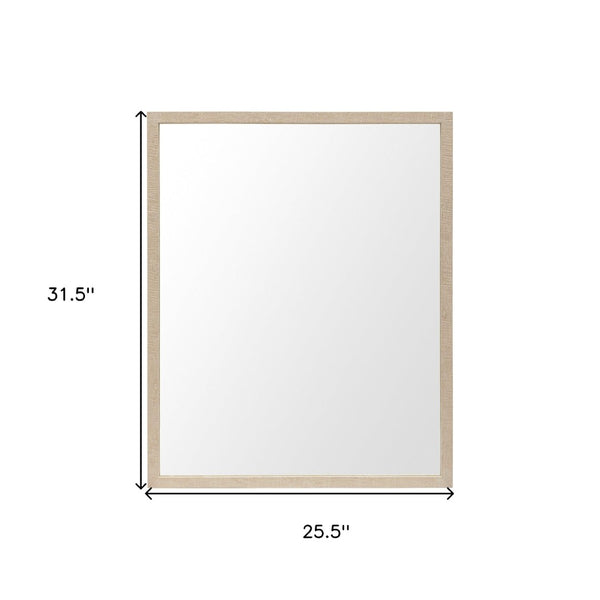 HomeRoots 32" Stylish Tan Framed Bathroom Vanity Mirror - Modern Design, Durable, Versatile for Any Room 607234