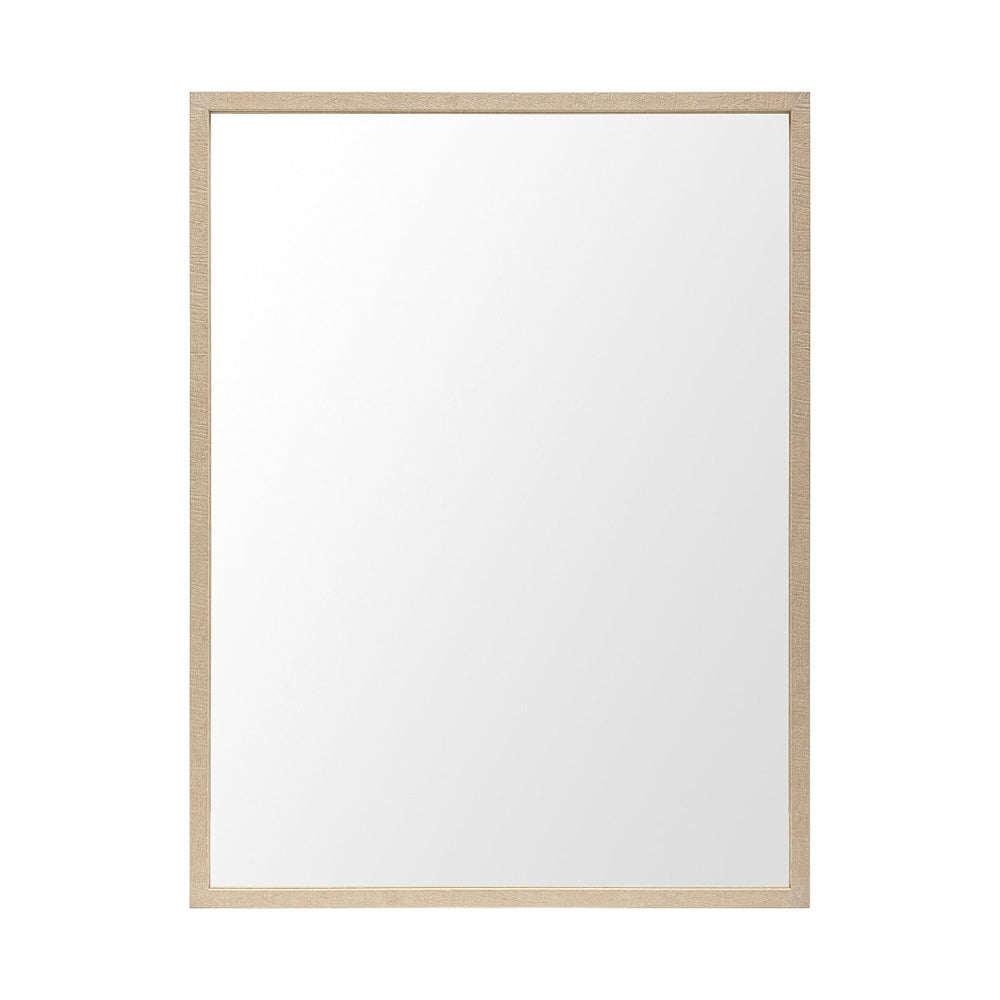 HomeRoots 42" Tan Framed Bathroom Vanity Mirror - Modern Rectangular Design for Brightening Any Space 607235