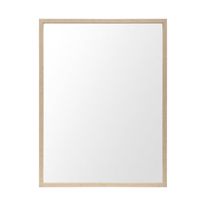 HomeRoots 42" Tan Framed Bathroom Vanity Mirror - Modern Rectangular Design for Brightening Any Space 607235
