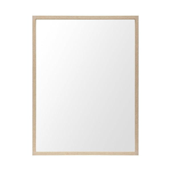 HomeRoots 42" Tan Framed Bathroom Vanity Mirror - Modern Rectangular Design for Brightening Any Space 607235