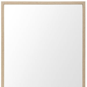 HomeRoots 42" Tan Framed Bathroom Vanity Mirror - Modern Rectangular Design for Brightening Any Space 607235